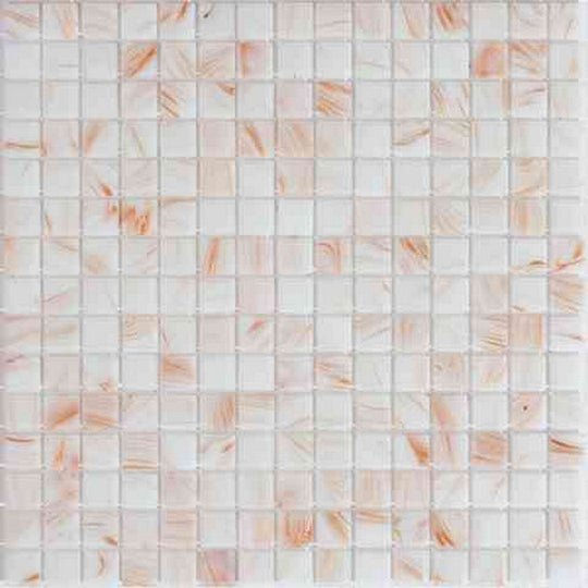 MiR Alma Solid Color 0.8" Stella White 12" x 12" Glass Mosaic