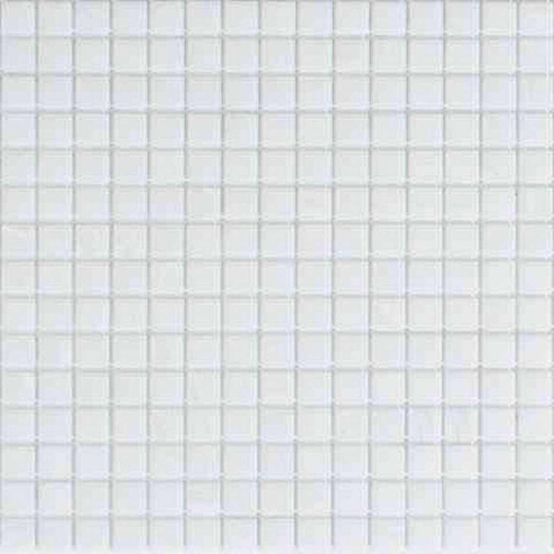 MiR Alma Solid Color 0.8" Stella White 12" x 12" Glass Mosaic