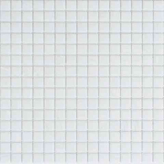 MiR Alma Solid Color 0.8" Stella White 12" x 12" Glass Mosaic