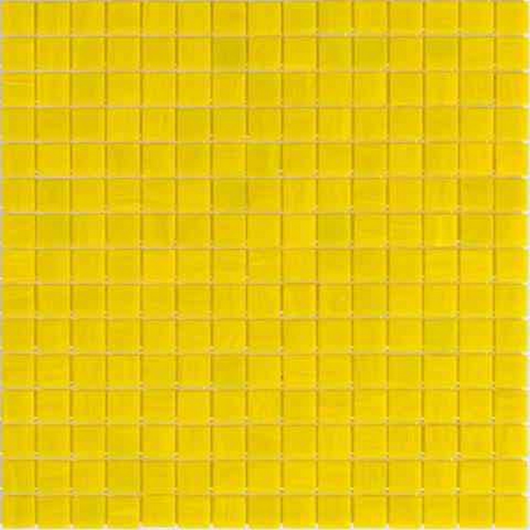 MiR Alma Solid Color 0.8" Stella Yellow 12" x 12" Glass Mosaic