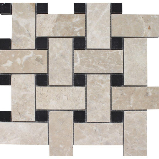 Tesoro 12" x 12" Pietra Antica Brushed Basketweave Natural Stone Mosaic