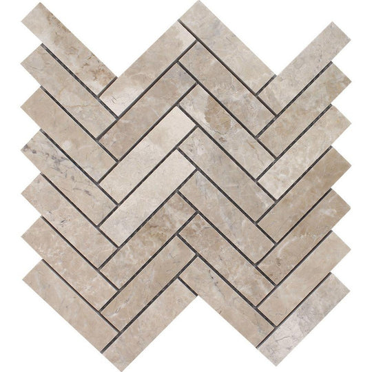 Tesoro 10.75" x 11.25" Pietra Antica Brushed Herringbone Natural Stone Mosaic
