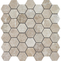 Tesoro 11.75" x 11.75" Pietra Antica Brushed 2" Hexagon Natural Stone Mosaic