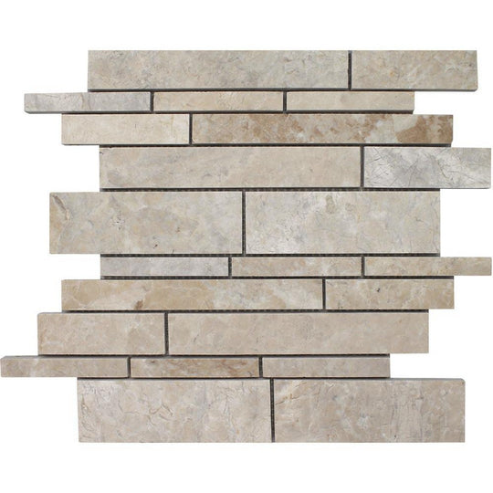 Tesoro 12" x 12" Pietra Antica Brushed Random Linear Natural Stone Mosaic