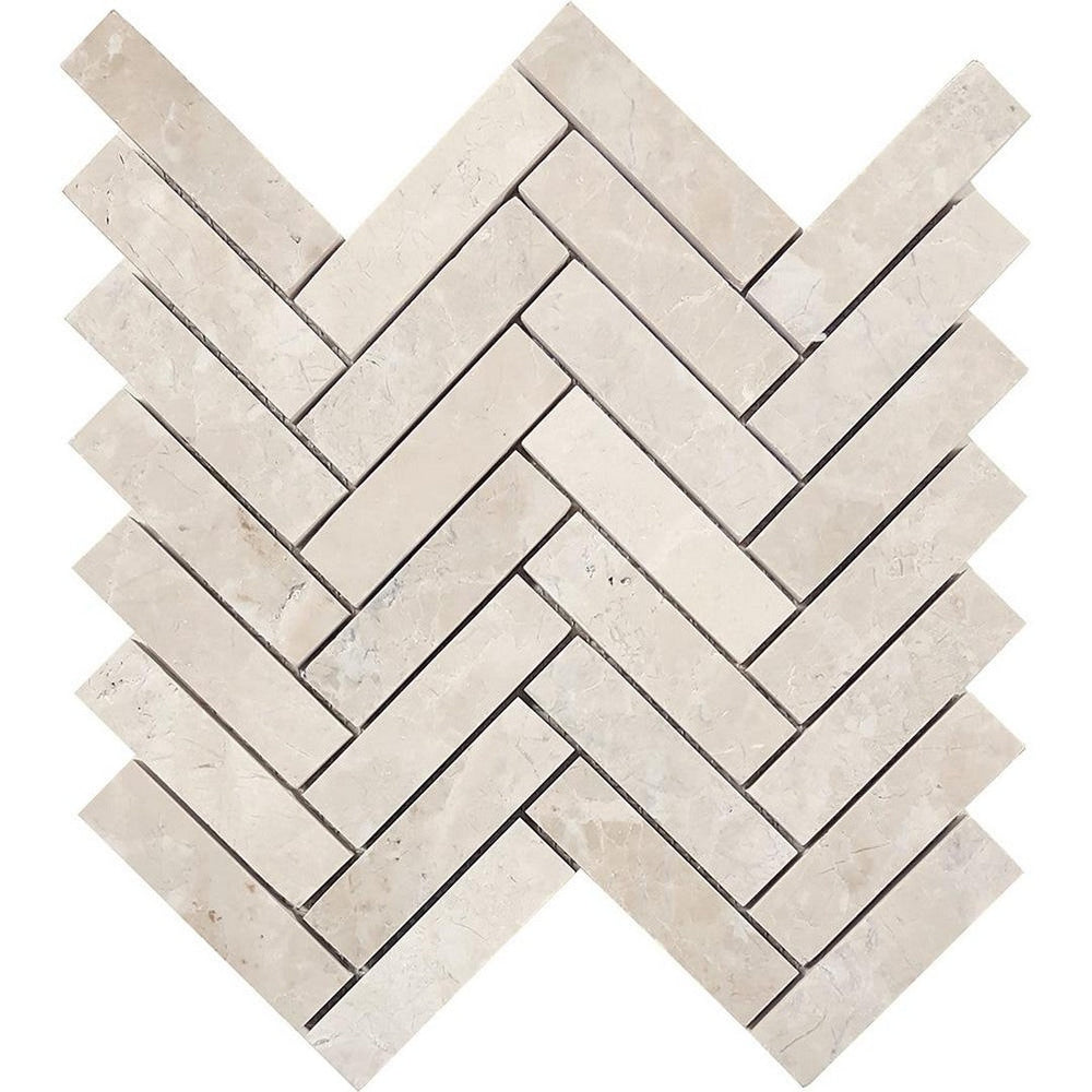 Tesoro 10.75" x 11.25" Pietra Antica Brushed Herringbone Natural Stone Mosaic