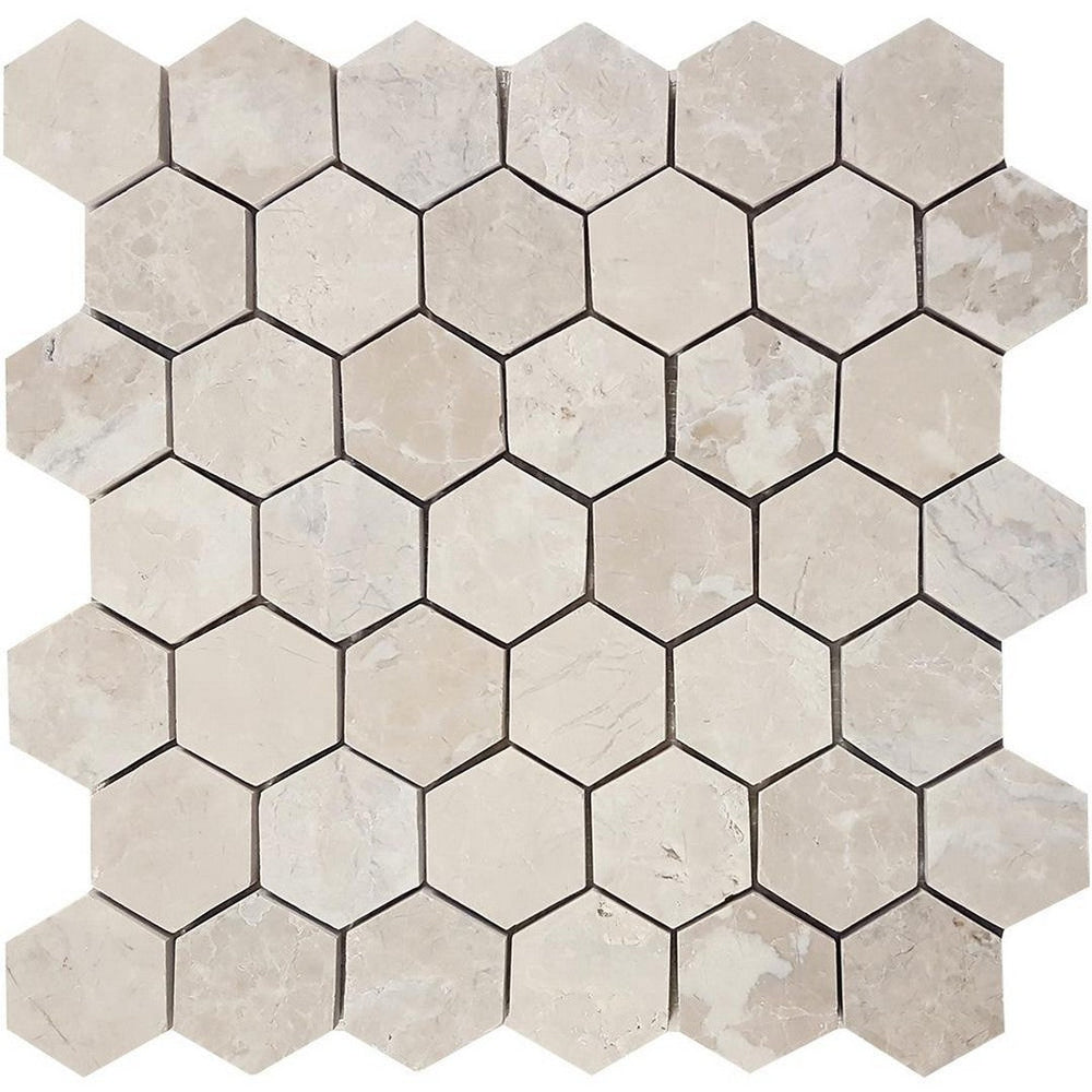 Tesoro 11.75" x 11.75" Pietra Antica Brushed 2" Hexagon Natural Stone Mosaic