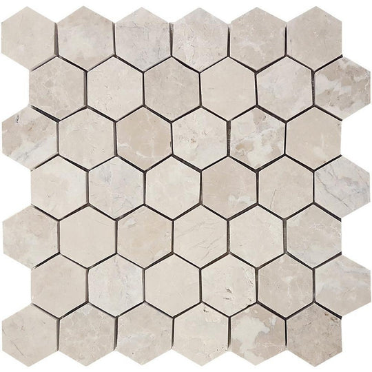 Tesoro 11.75" x 11.75" Pietra Antica Brushed 2" Hexagon Natural Stone Mosaic