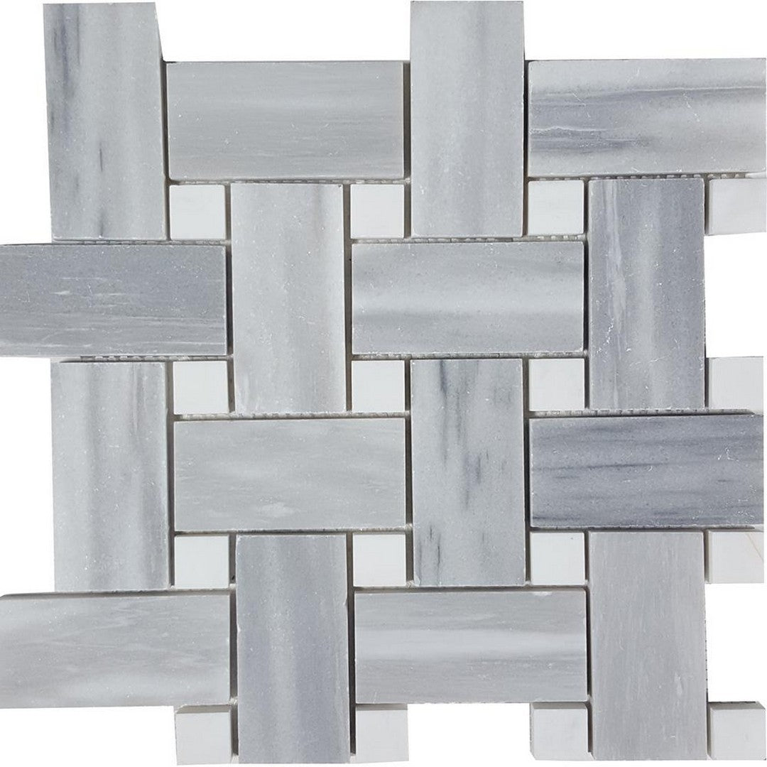 Tesoro 12" x 12" Pietra Antica Brushed Basketweave Natural Stone Mosaic