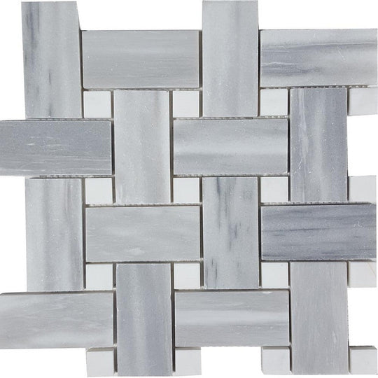 Tesoro 12" x 12" Pietra Antica Brushed Basketweave Natural Stone Mosaic