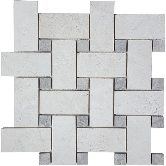 Tesoro 12" x 12" Pietra Antica Brushed Basketweave Natural Stone Mosaic