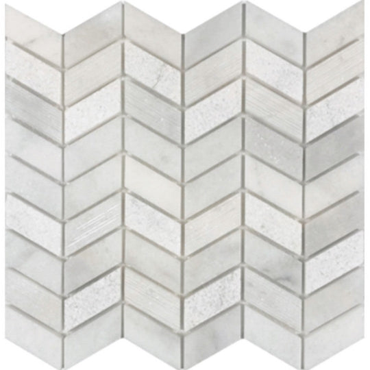 Tesoro 10.75" x 10.25" Contempo Multi Chevron Natural Stone Mosaic
