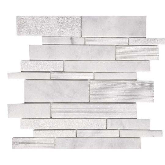 Tesoro 12" x 12" Contempo Multi Random Linear Natural Stone Mosaic