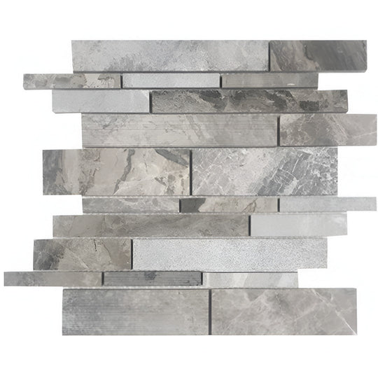 Tesoro 12" x 12" Contempo Multi Random Linear Natural Stone Mosaic