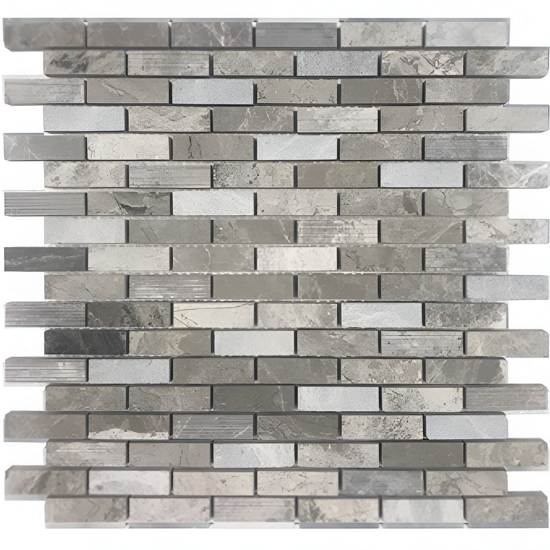 Tesoro 12" x 12" Contempo Multi Strip Natural Stone Mosaic
