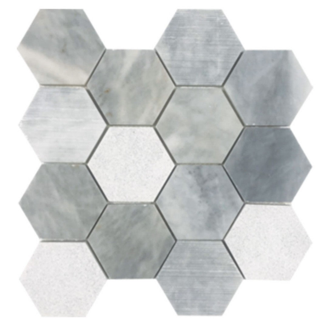 Tesoro 11.75" x 11.75" Contempo Multi 3" Hexagon Natural Stone Mosaic