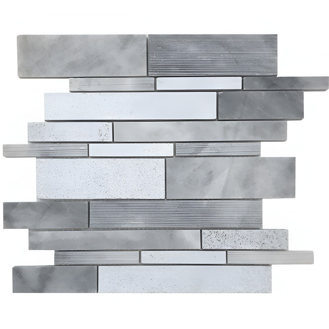 Tesoro 12" x 12" Contempo Multi Random Linear Natural Stone Mosaic