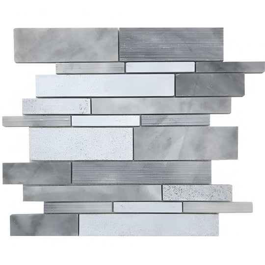 Tesoro 12" x 12" Contempo Multi Random Linear Natural Stone Mosaic