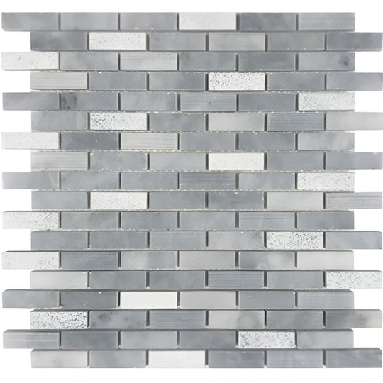Tesoro 12" x 12" Contempo Multi Strip Natural Stone Mosaic