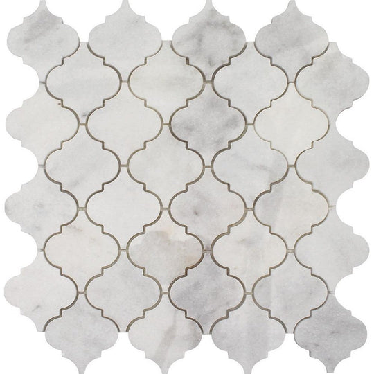 Tesoro 12" x 11.5" Hybrid Arabesque Waterjet Design Natural Stone Mosaic