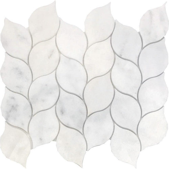 Tesoro 10.5" x 12.5" Hybrid Leaf Waterjet Design Natural Stone Mosaic