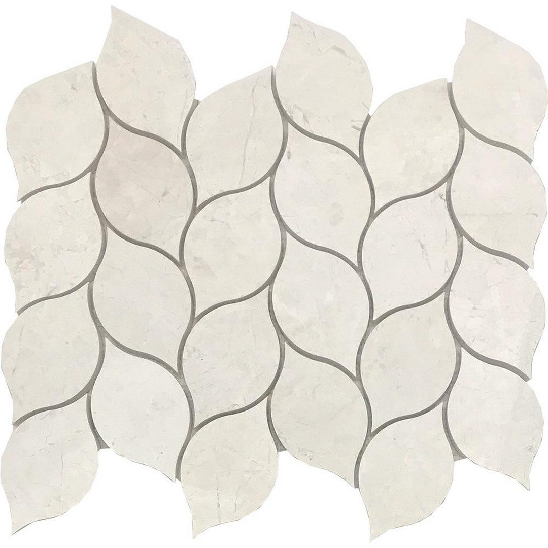 Tesoro 10.5" x 12.5" Hybrid Leaf Waterjet Design Natural Stone Mosaic