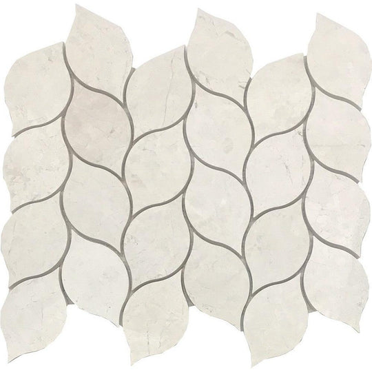 Tesoro 10.5" x 12.5" Hybrid Leaf Waterjet Design Natural Stone Mosaic