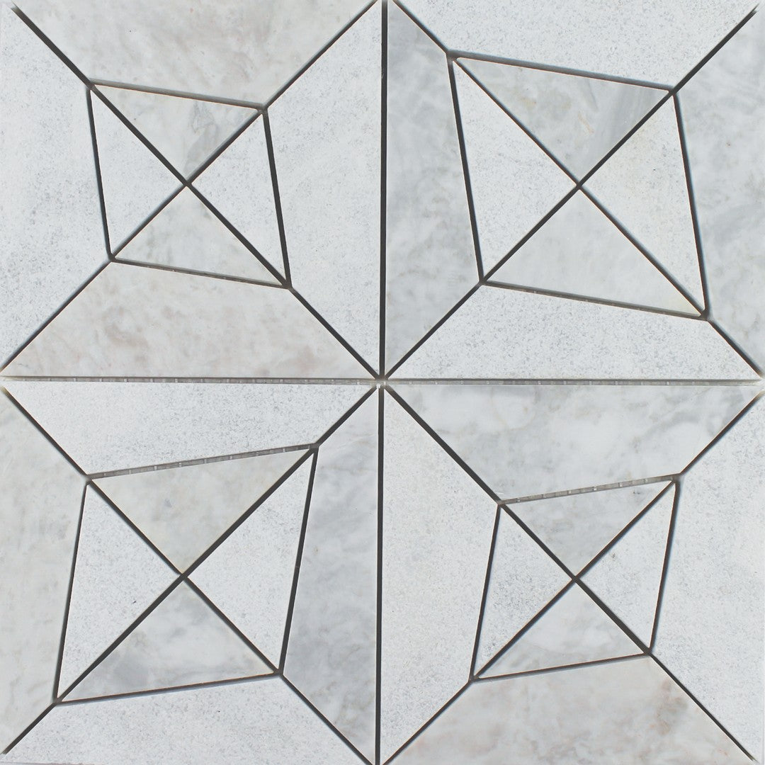 Tesoro 12.75" x 12.75" Waterjet Apollo Polygon Natural Stone Mosaic