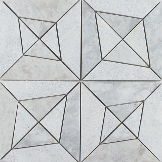 Tesoro 12.75" x 12.75" Waterjet Apollo Polygon Natural Stone Mosaic