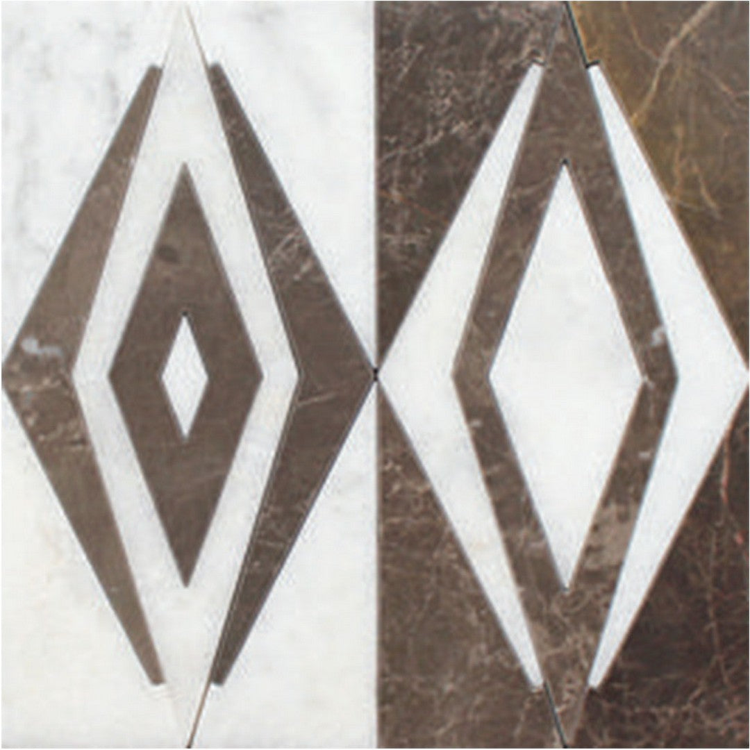 Tesoro 11.75" x 11.75" Waterjet Snowflake Natural Stone Mosaic