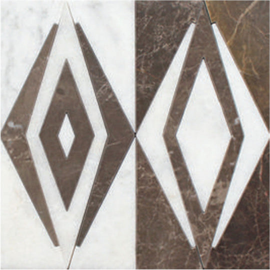 Tesoro 11.75" x 11.75" Waterjet Snowflake Natural Stone Mosaic