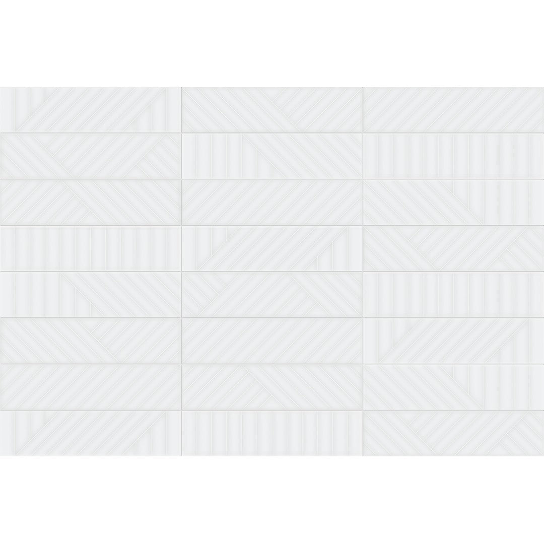 Crossville Studios 3" x 12" Visible Vibes Glossy Maze Pattern Ceramic Wall Tile