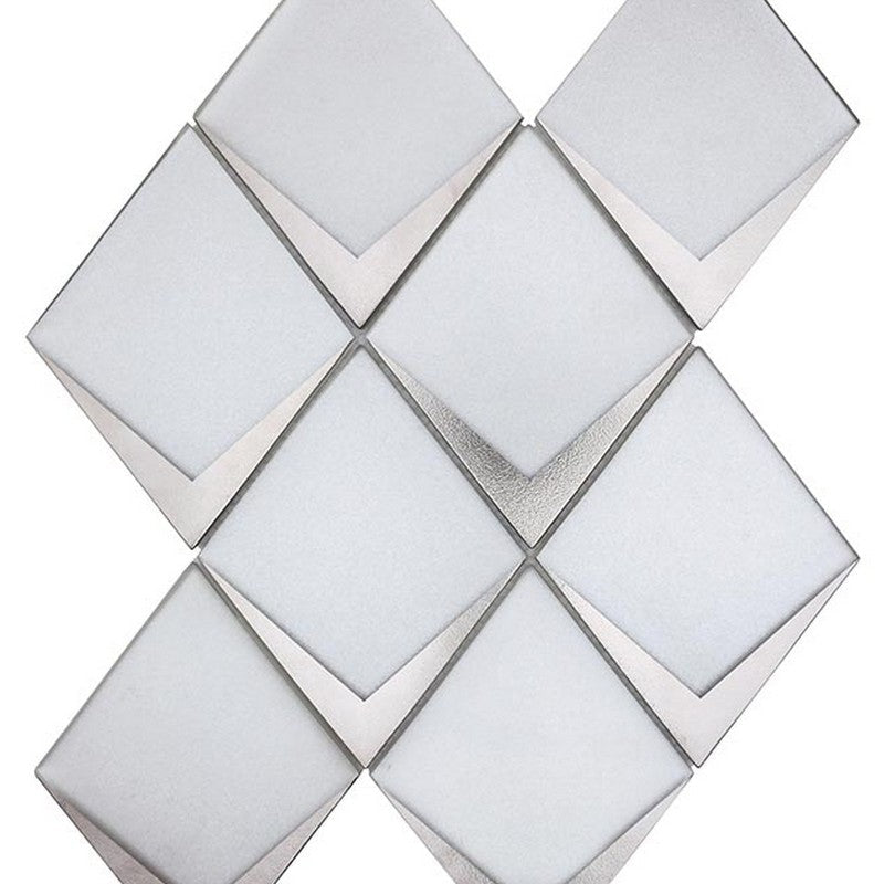 MiR Saint Tropez 12.1" x 9.3" Matte Glass 3.75" Diamond Mosaic