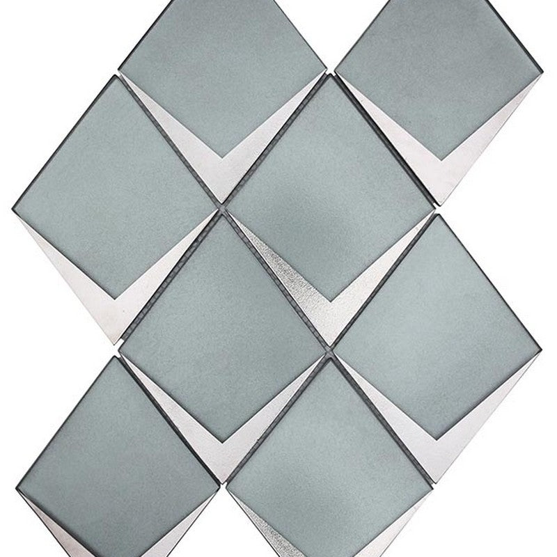 MiR Saint Tropez 12.1" x 9.3" Matte Glass 3.75" Diamond Mosaic