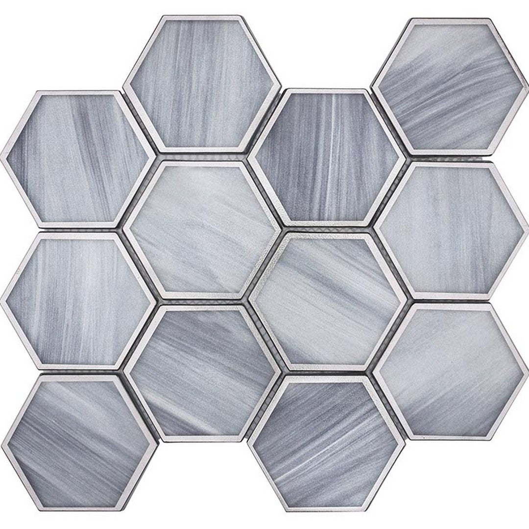 MiR Saint Tropez 10.5" x 9" Matte Glass 3" Hexagon Mosaic