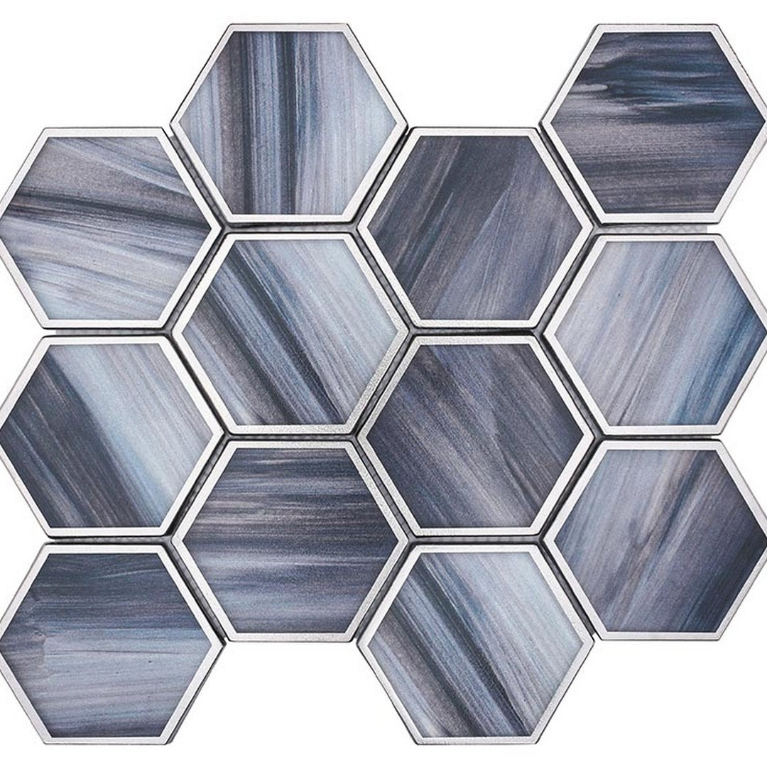 MiR Saint Tropez 10.5" x 9" Matte Glass 3" Hexagon Mosaic