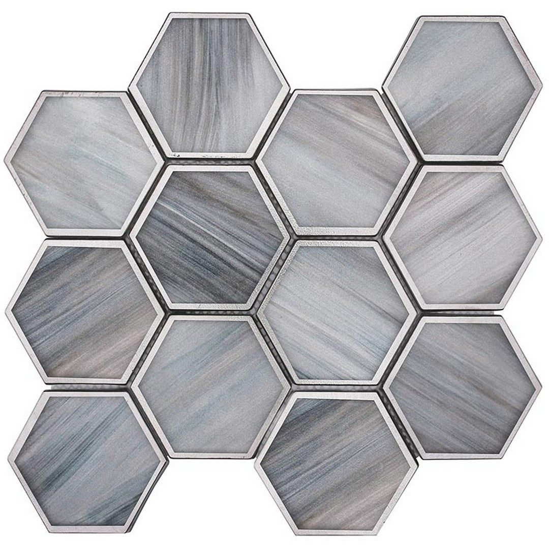 MiR Saint Tropez 10.5" x 9" Matte Glass 3" Hexagon Mosaic