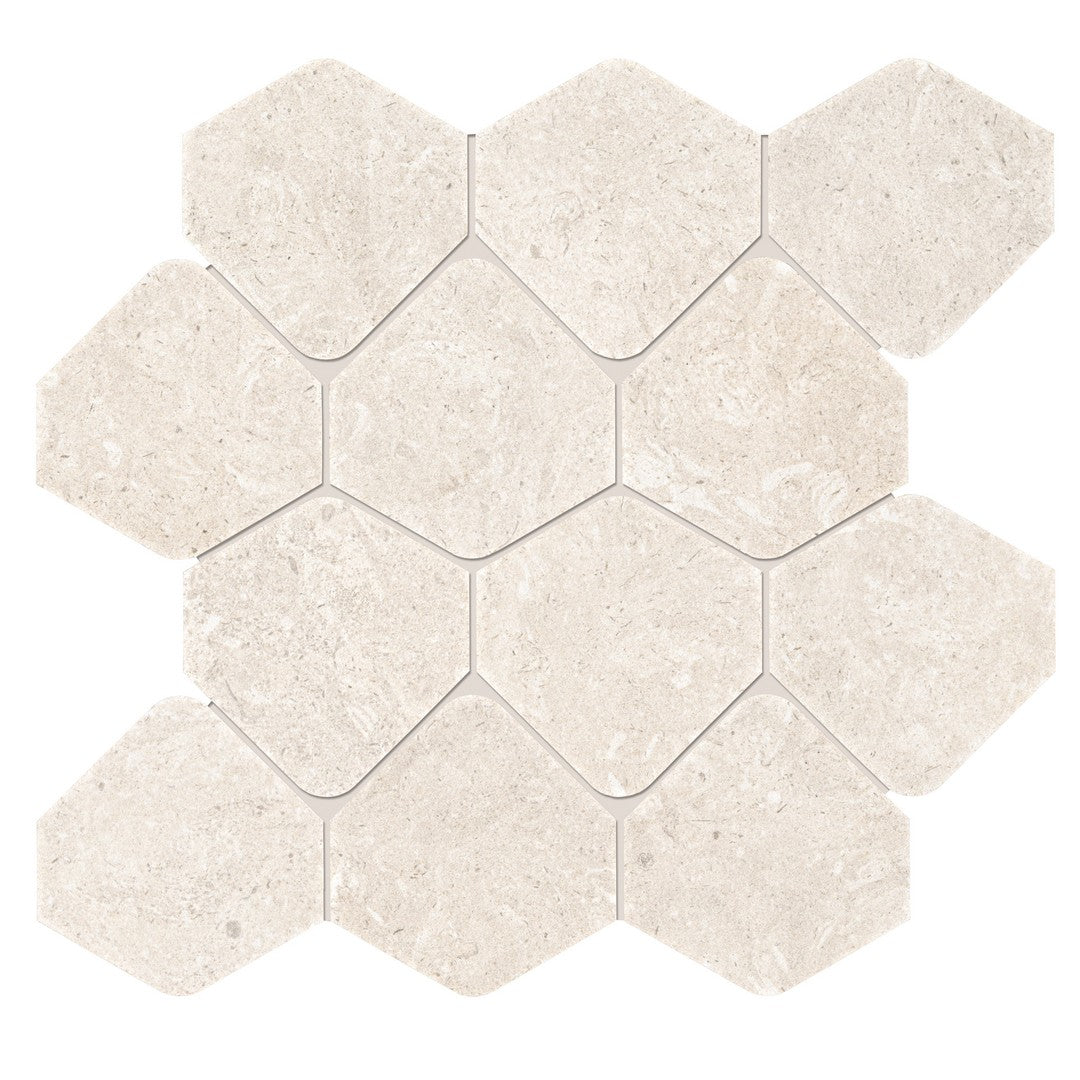 Tesoro 12" x 12" Kalkarea Matte 3" Hexagon Porcelain Mosaic
