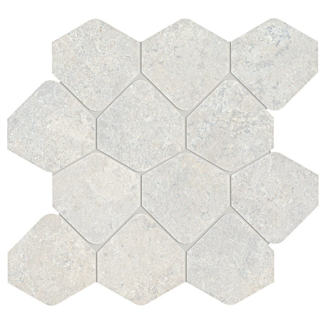 Tesoro 12" x 12" Kalkarea Matte 3" Hexagon Porcelain Mosaic