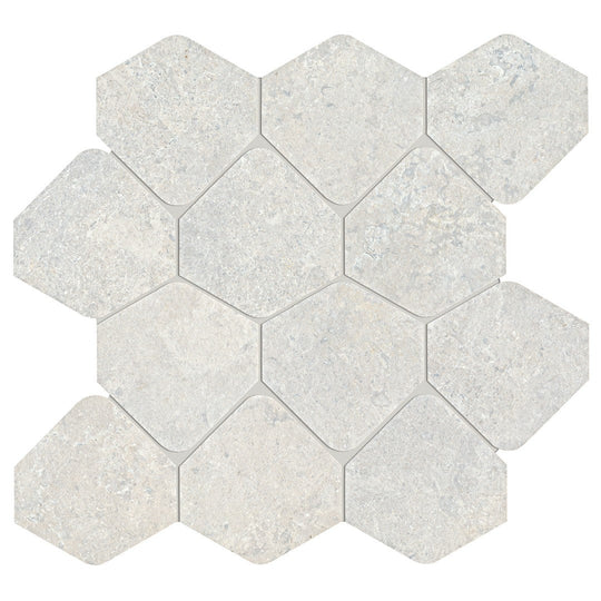 Tesoro 12" x 12" Kalkarea Matte 3" Hexagon Porcelain Mosaic