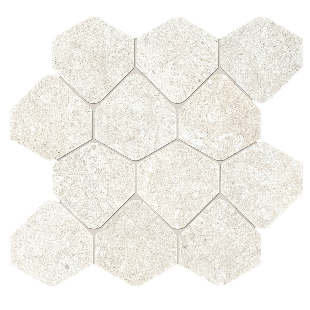 Tesoro 12" x 12" Kalkarea Matte 3" Hexagon Porcelain Mosaic