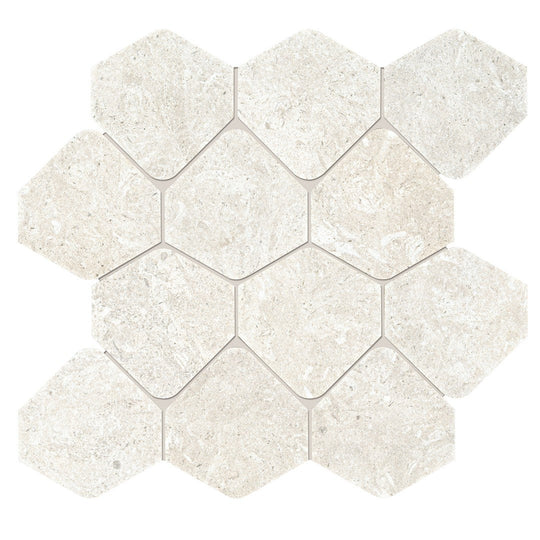 Tesoro 12" x 12" Kalkarea Matte 3" Hexagon Porcelain Mosaic