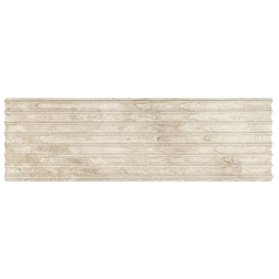 Emser 12" x 36" Flutique Honed Rectified Stone Fluted Travertine Tile