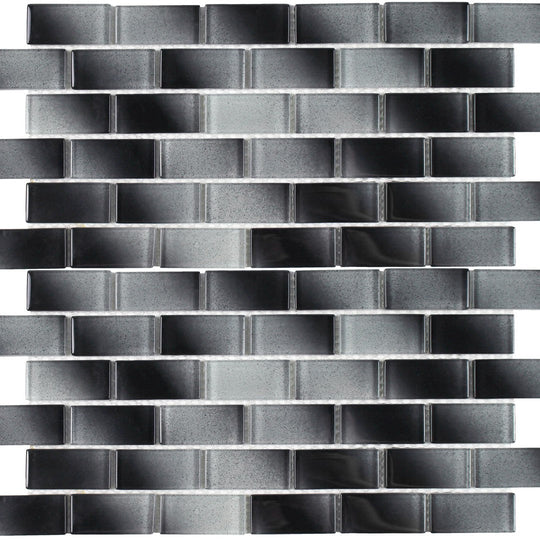 Tesoro 12" x 12" Alpha Interlocking Glossy Glass Mosaic