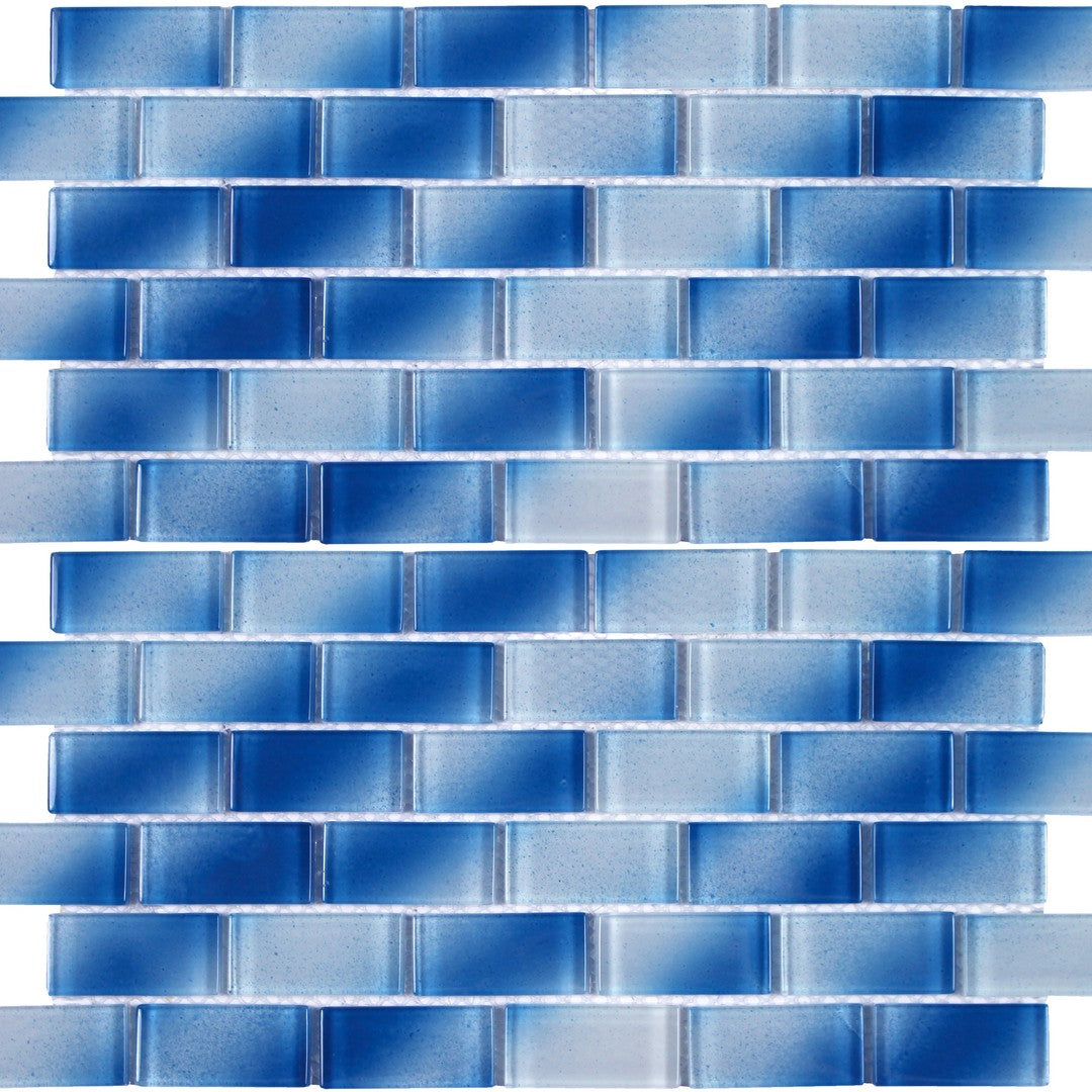 Tesoro 12" x 12" Alpha Interlocking Glossy Glass Mosaic