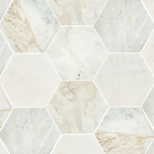 MS International 8" x 9" Arabescato Venato Marble 8" Hexagon Tile