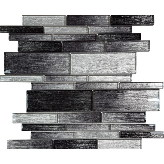 Tesoro 12" x 11.75" Casino Glossy Random Linear Glass Mosaic