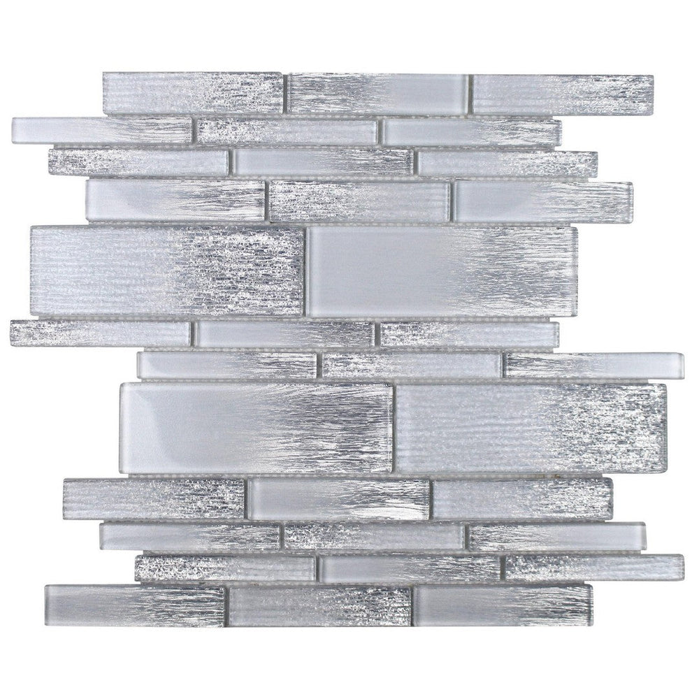 Tesoro 12" x 11.75" Casino Glossy Random Linear Glass Mosaic