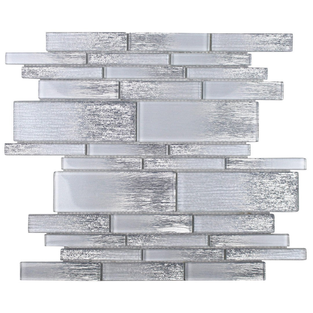 Tesoro 12" x 11.75" Casino Glossy Random Linear Glass Mosaic