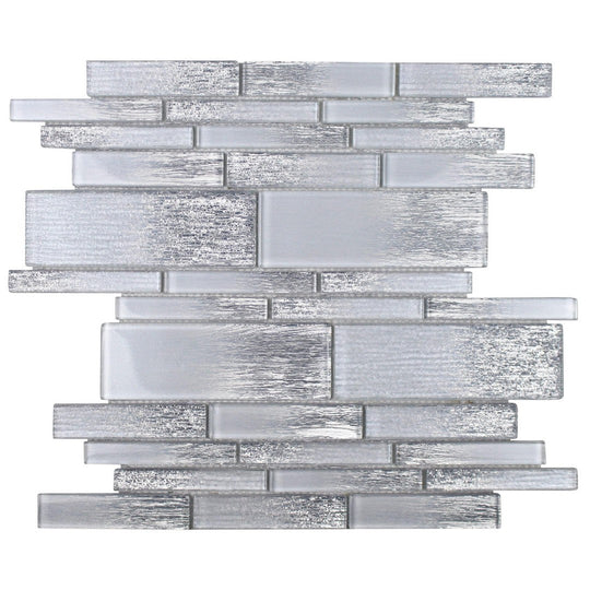 Tesoro 12" x 11.75" Casino Glossy Random Linear Glass Mosaic