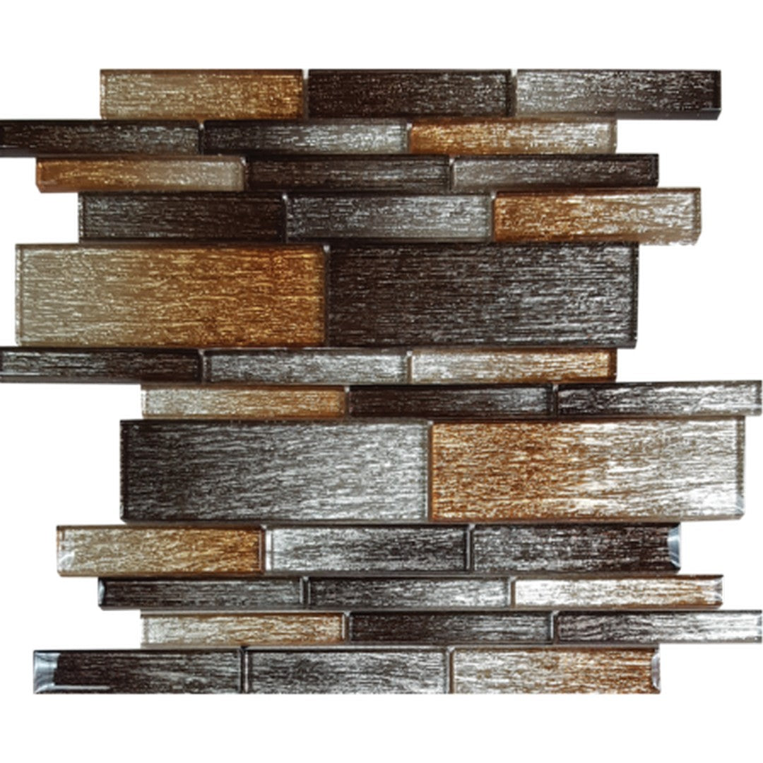 Tesoro 12" x 11.75" Casino Glossy Random Linear Glass Mosaic
